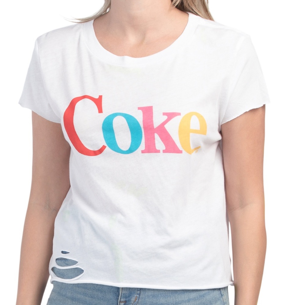 Wildfox Graphic Coke Distressed White T-shirt